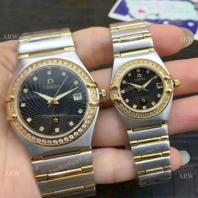 Replica Omega Constellation SS Diamond Watch - Lovers Watches